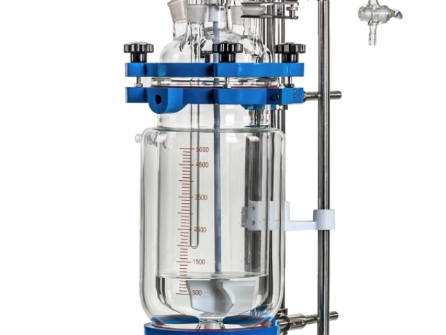 стеклянный реактор с рубашкой и мешалкой